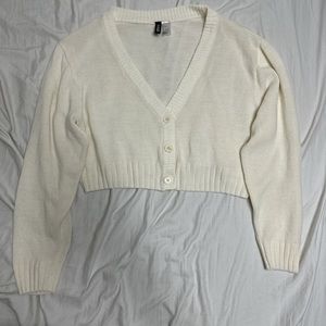cream slightly cropped cardigan